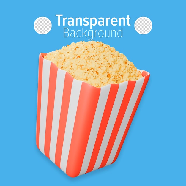 PSD popcorn on a transparent background