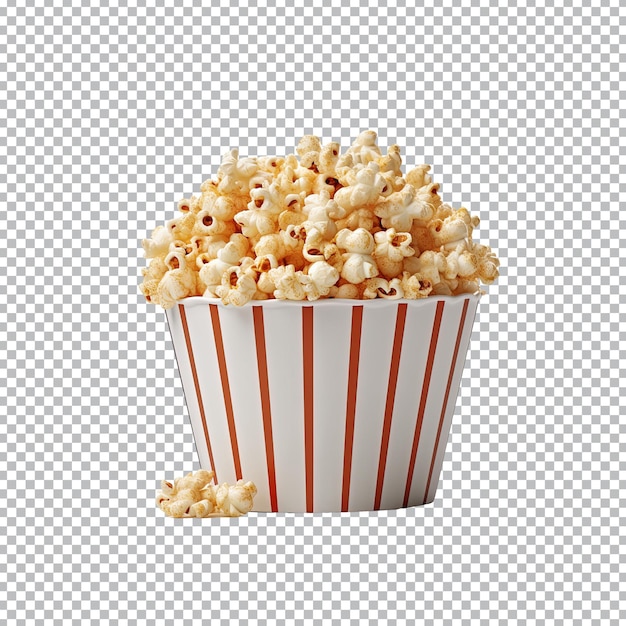 Popcorn w wiadrze na przezroczystym tle