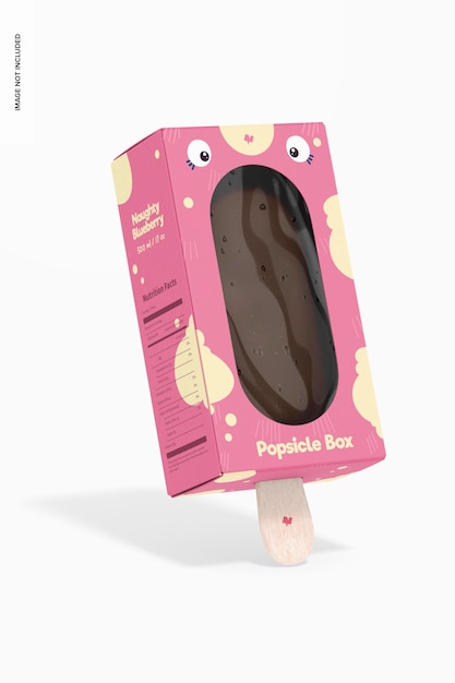 Popsicle box mockup, geleund