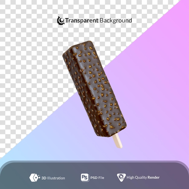 Popsicle z patykiem lukier czekoladowy na nim