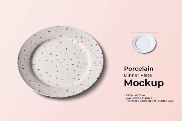 Porcelain dinner plate mockup