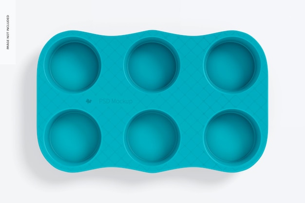 Porcelain Muffin Pan Mockup, Top View