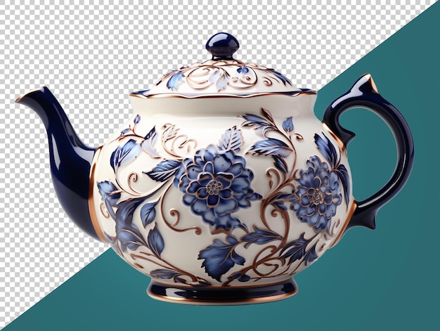 PSD a porcelain teapot with transparent background