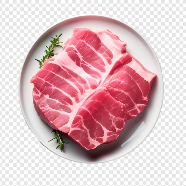 PSD carne di maiale o di manzo png isolata su fondo trasparente psd premium
