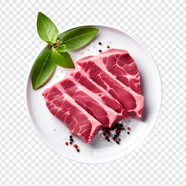 Carne di maiale o di manzo png isolata su fondo trasparente psd premium