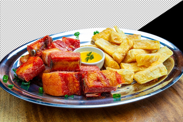 Pork ribs with fried cassava