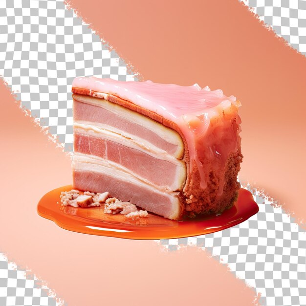 PSD pork slice isolated on transparent background