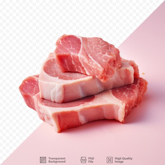 PSD pork steak undressed on transparent background