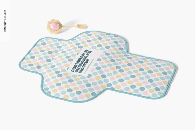 Portable Baby Changing Mat Mockup, Side View