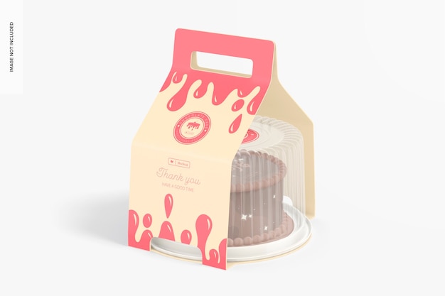 PSD portable cake packaging mockup, right view