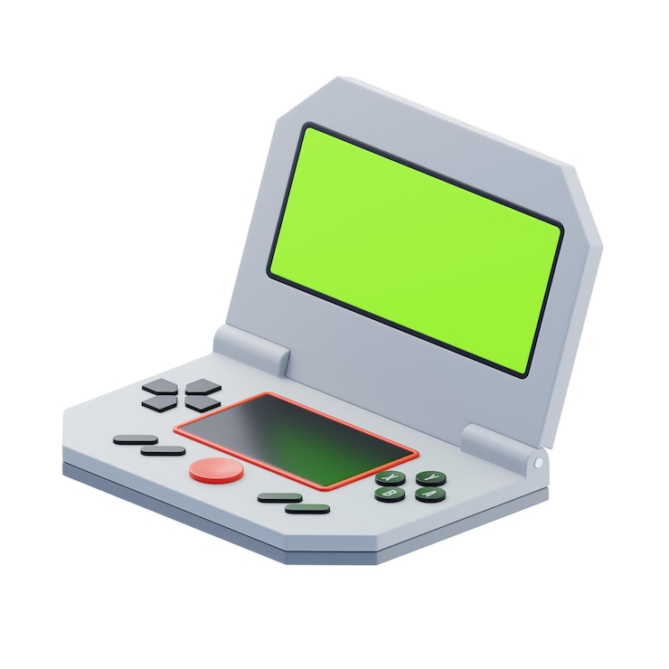 PSD портативный игровой прибор с двойным экраном 3d-икона