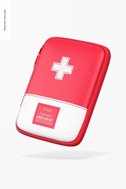 Portable First Aid Kit Mockup, Falling