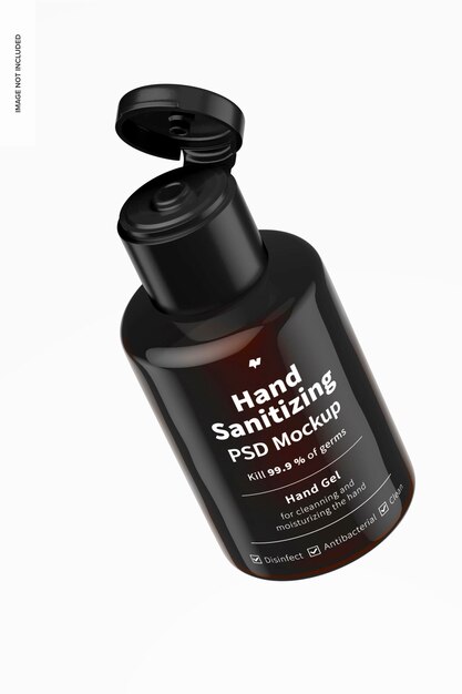 Portable Hand Sanitizing Gel Mockup, Floating