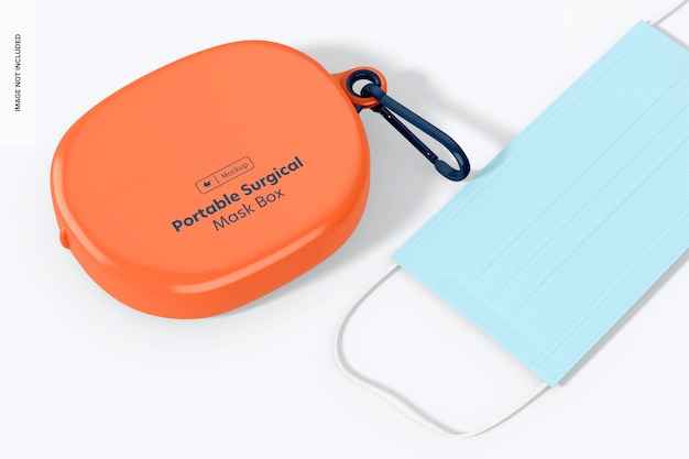 portable surgical mask box mockup, top view