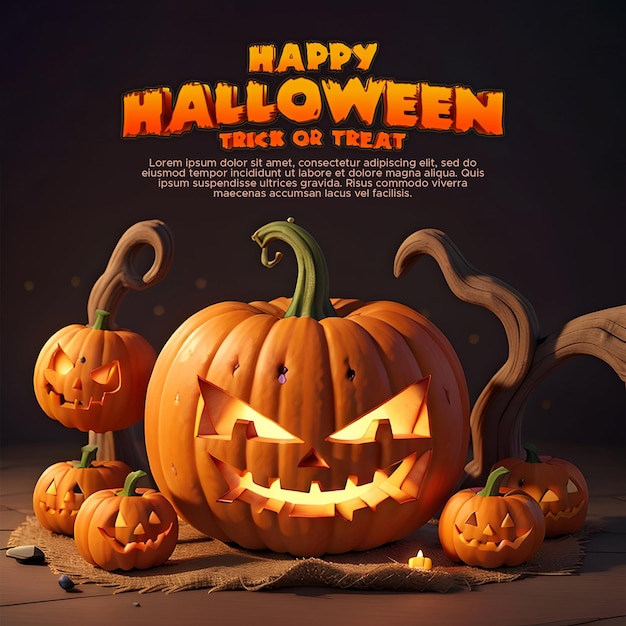 PSD portal to temptation 3d halloween jacko'lantern's mysterious allure