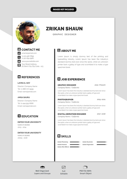 portfolio or cv template