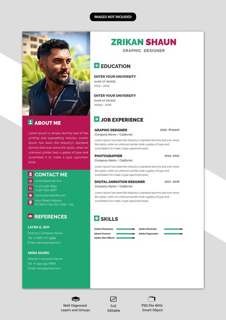 PSD portfolio or cv template