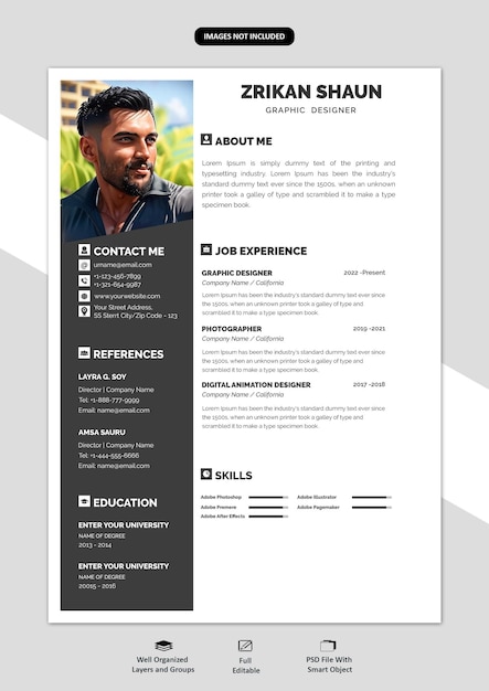 PSD portfolio or cv template