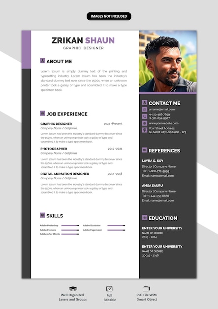 portfolio or cv template