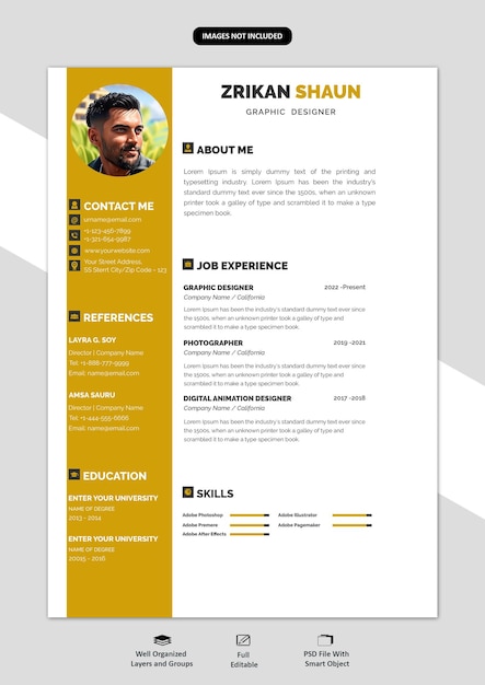 PSD portfolio lub szablon cv