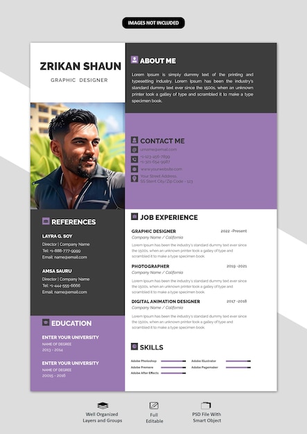 PSD portfolio of cv-template