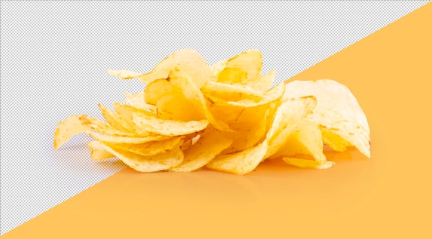 portie aardappelchips snack geïsoleerd op een doorzichtige achtergrond