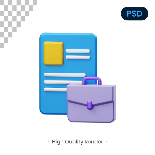 Portofolio 3d icon premium psd