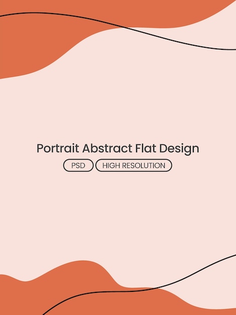 PSD portrait abstract flat design background and clean line