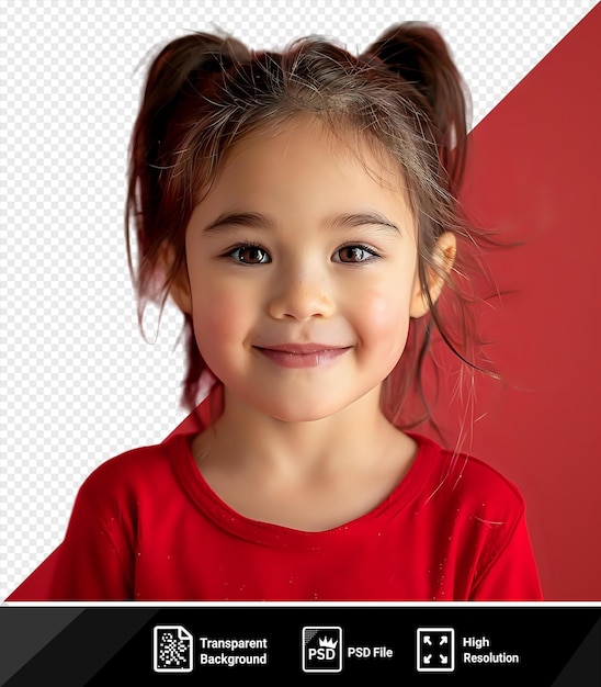 PSD portrait of adorable smiling happy little girl child isolated on a isolated background