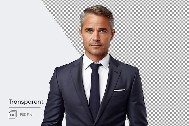 PSD portrait of adult businessman in suit and tie professional guy in formal attire