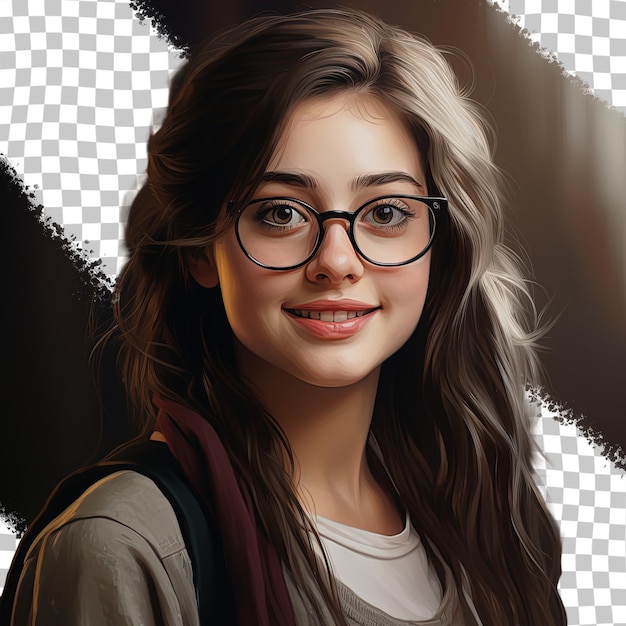 PSD portrait of an appealing young female student