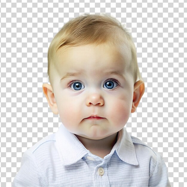 Portrait a baby boy isolated on transparent background