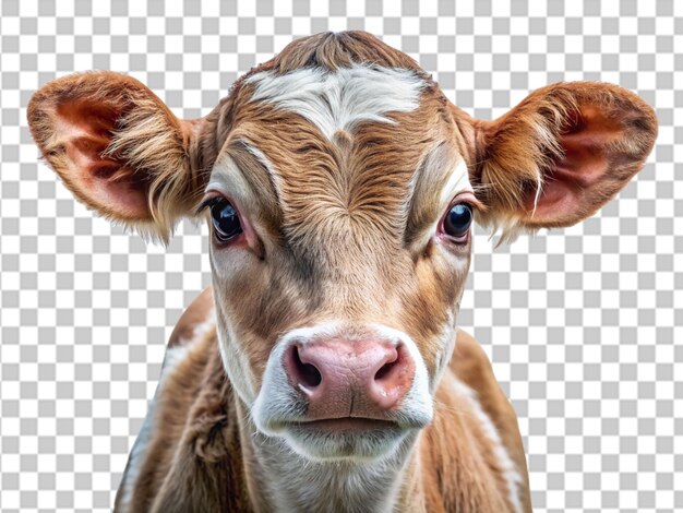 Portrait baby cow trancparent backgournd