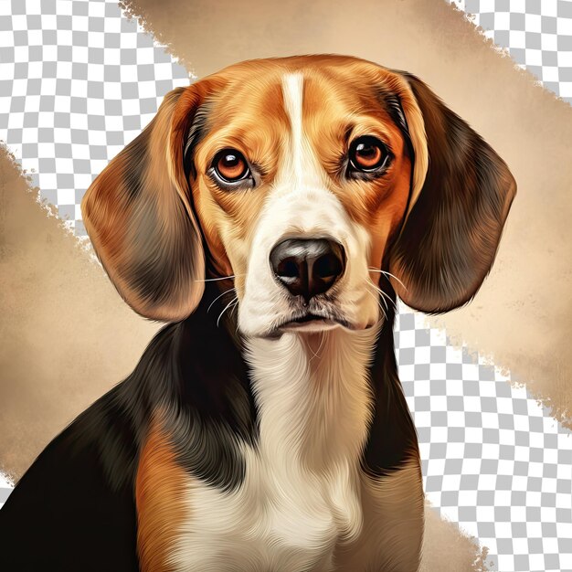 Portrait of a beagle dog transparent background