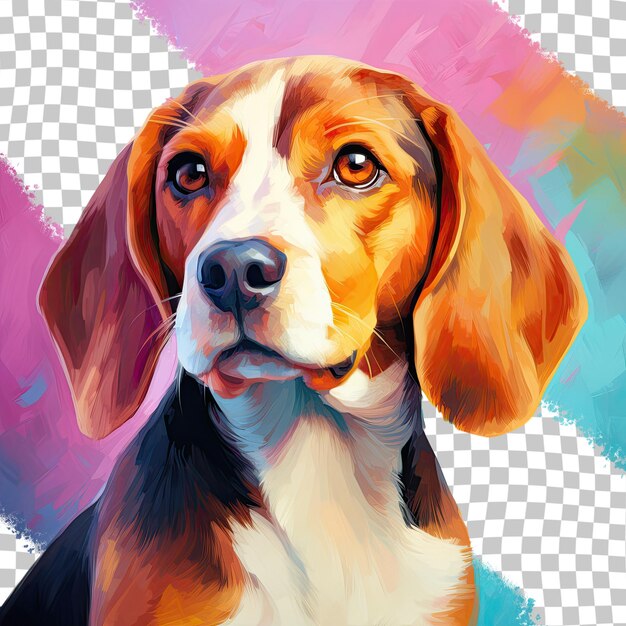 PSD portrait of a beagle dog transparent background