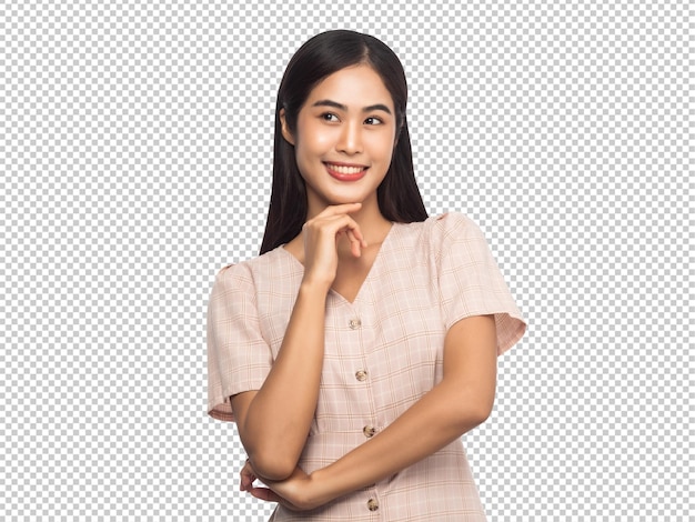 Portrait of beautiful young asian woman psd file