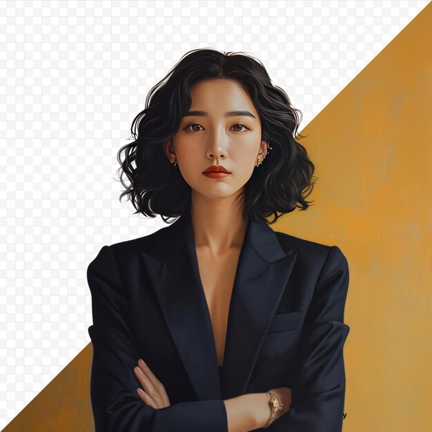 PSD portrait of beautyful and confident business woman