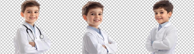PSD portrait boy kid dressed like a doctor