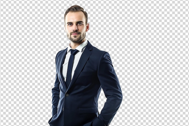 portrait of businessman arm crossed on white isolated background