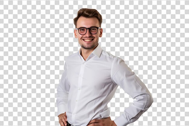 Portrait of businessman posing on isolated background