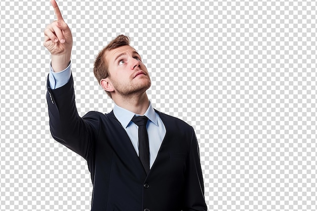 PSD portrait of businessman posing on white isolated background