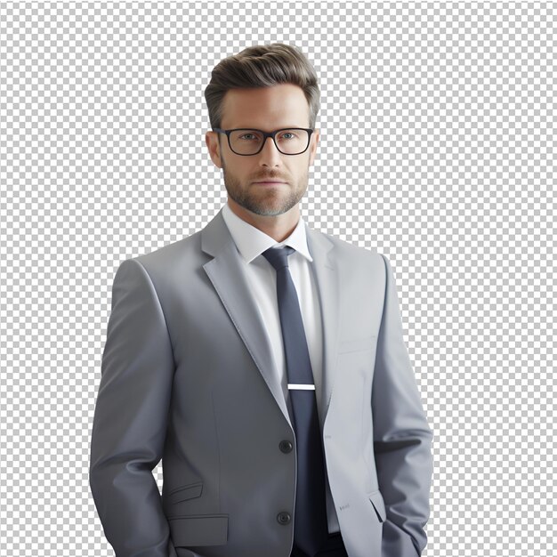 PSD portrait businessman smiling and success