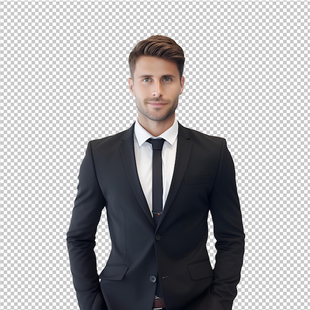 PSD portrait businessman smiling and success