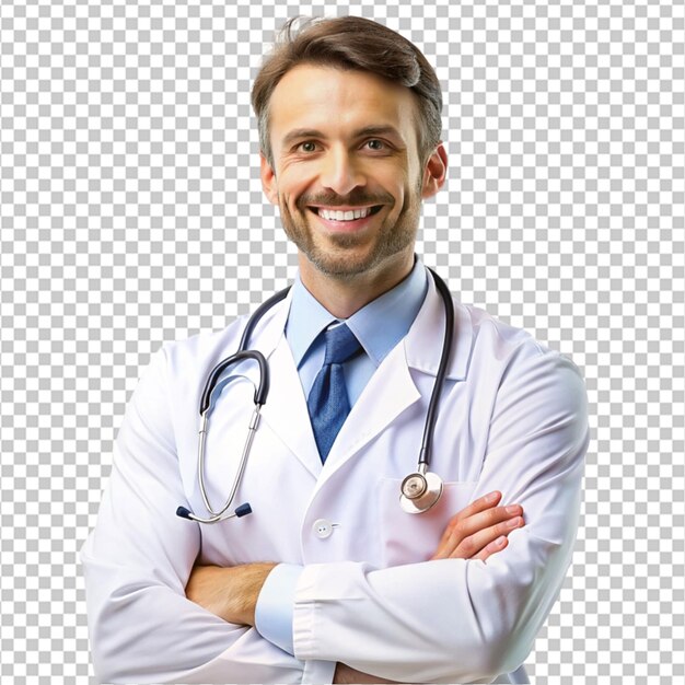 PSD portrait of candid male doctor