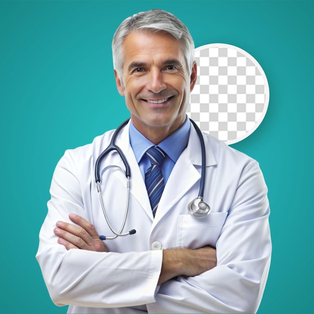 PSD portrait of candid male doctor