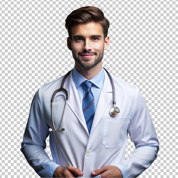 PSD portrait of candid male doctor