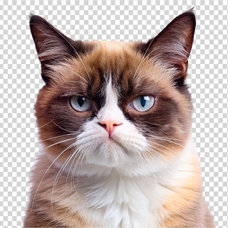 투명 한 배경 에 고립 된 고양이 의 초상화