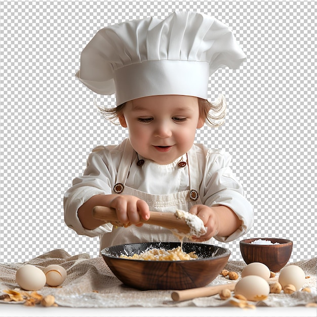 PSD portrait child cooking