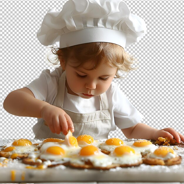 PSD portrait child cooking