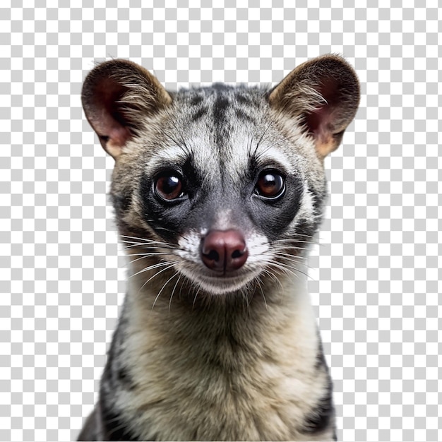 PSD a portrait civet on transparent background